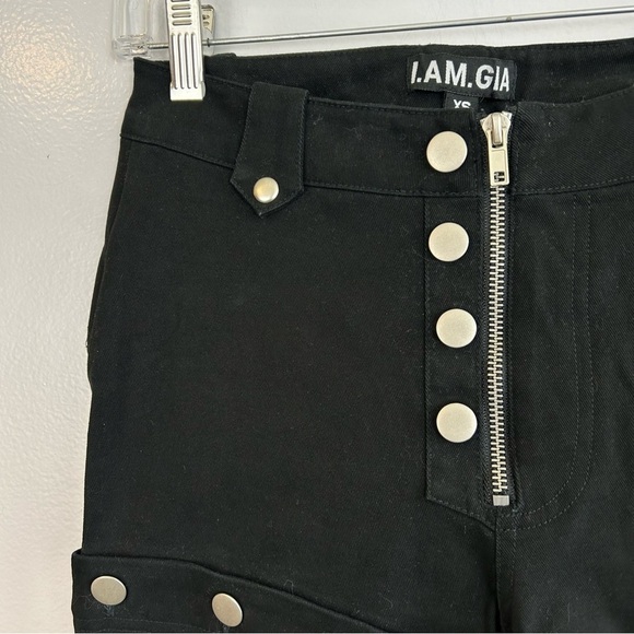I.AM.GIA Black Dagger Convertible High Waisted Snap Pants Size XS - Picture 8 of 16